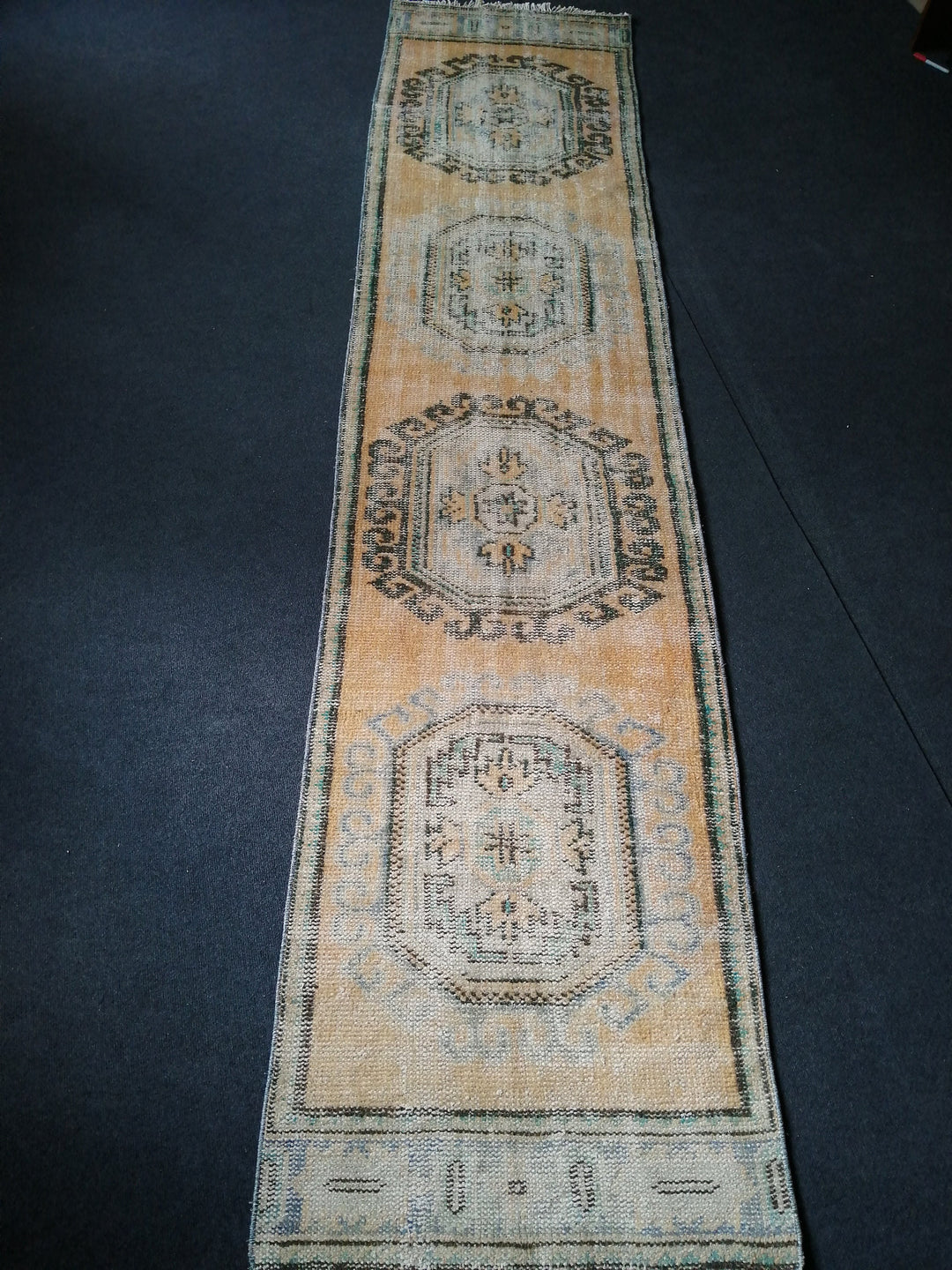 Beige Turkish Runner Rug 2' 8" x 11' 10" Hand-Knotted detail