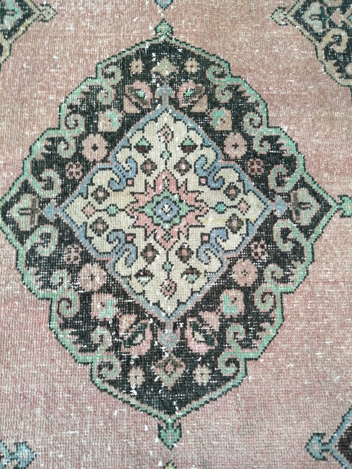 Beige Turkish Runner Rug 2' 7" x 13' 5" Hand-Knotted reverse