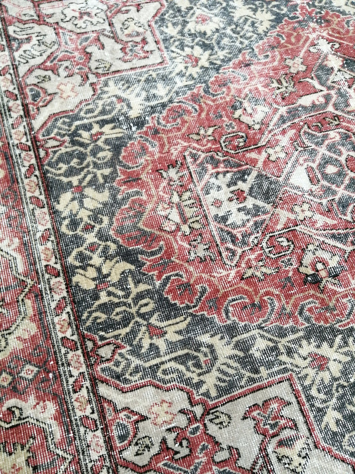 Beige Turkish Runner Rug 6' 2" x 11' Hand-Knotted pattern