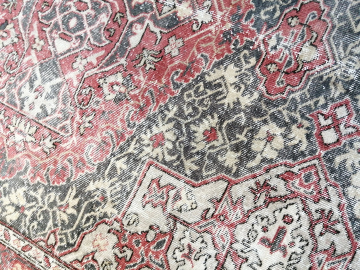 Beige Turkish Runner Rug 6' 2" x 11' Hand-Knotted reverse