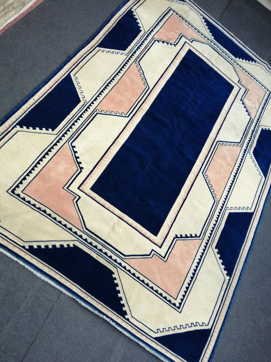 Blue Turkish Oushak Rug 6' 6" x 10' Hand-Knotted | No. WR91703