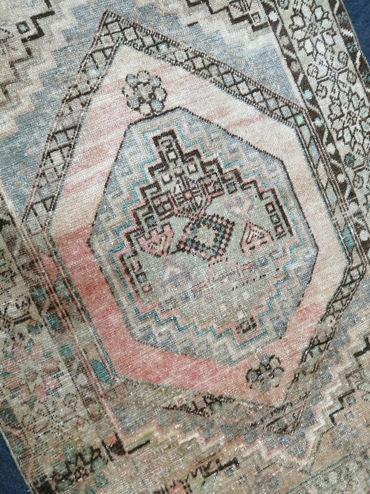 Turkish Oushak Rug Muted Runner Rug Hand-Knotted view