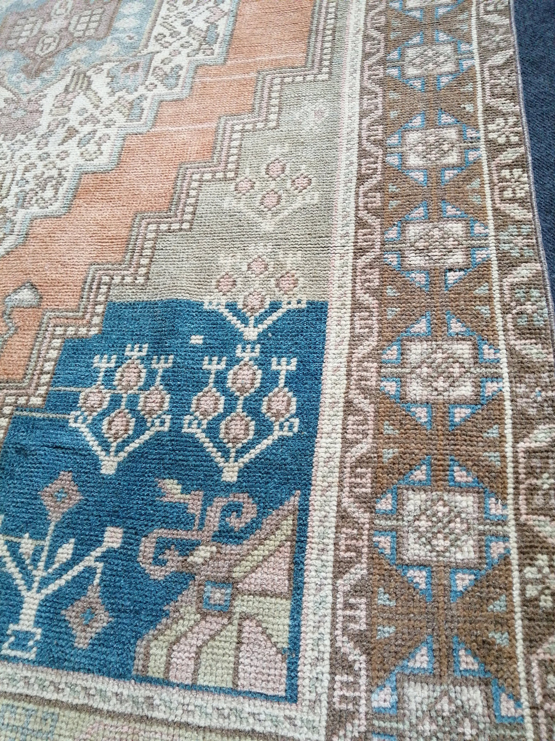 Blue Turkish Oushak Rug 4' 7" x 8' 2" Hand-Knotted | No. WR55072