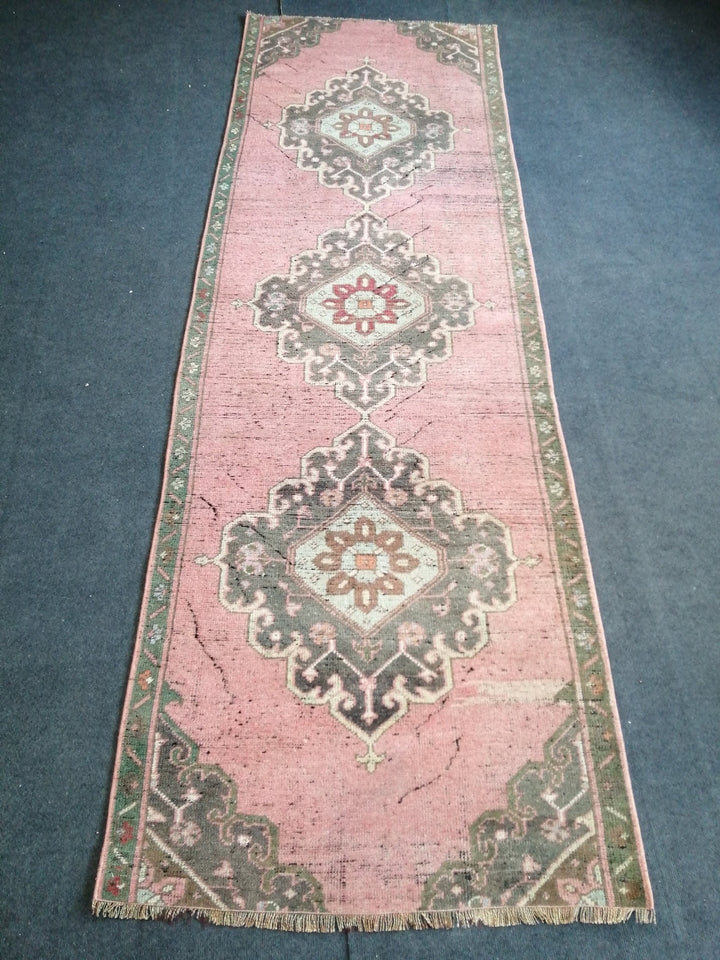 Beige Turkish Runner Rug 3' x 9' 5" Hand-Knotted view
