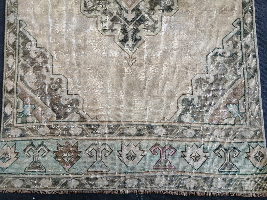 Beige Turkish Runner Rug 3' 6" x 11' Hand-Knotted view 9
