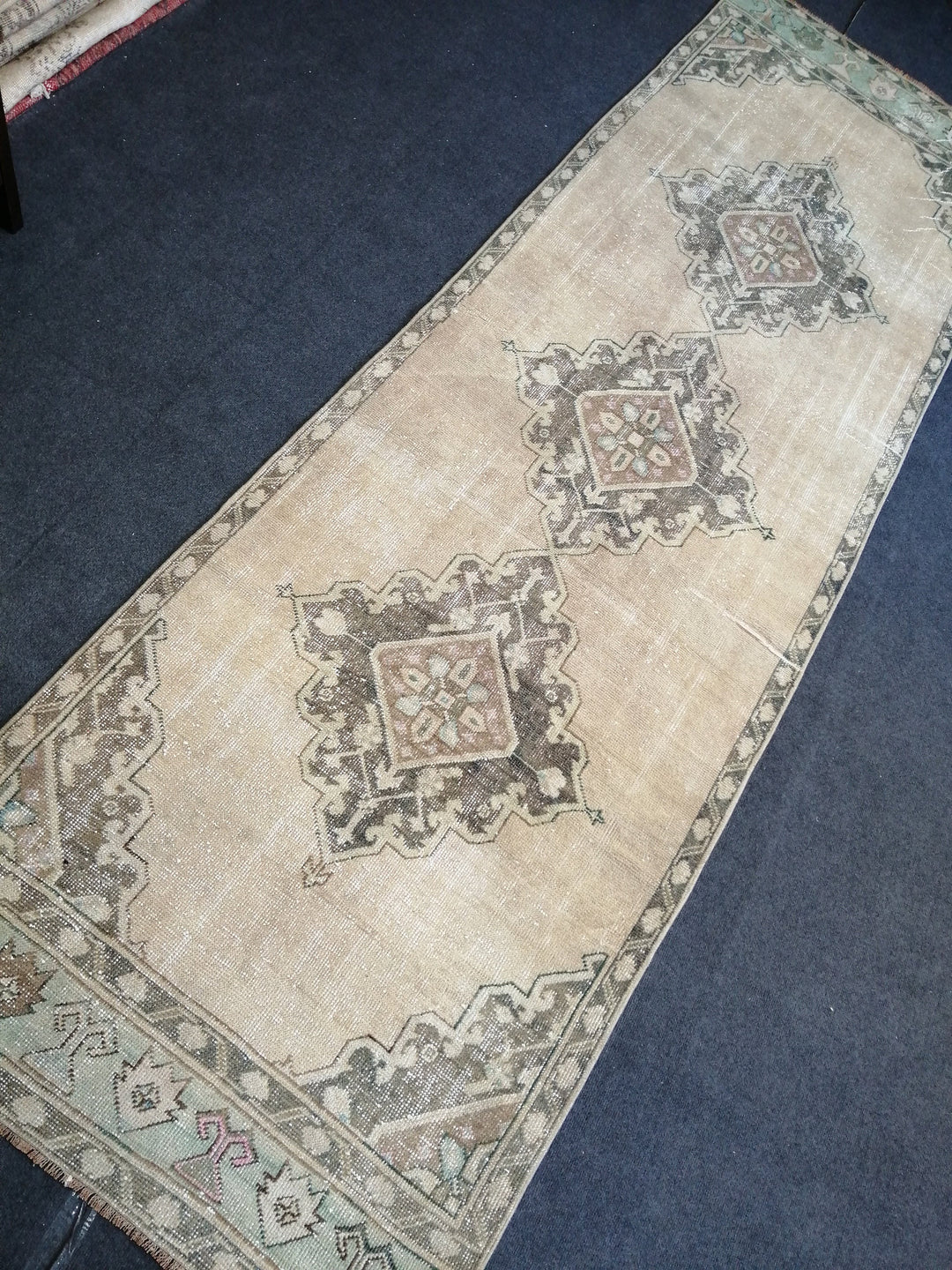 Beige Turkish Runner Rug 3' 6" x 11' Hand-Knotted view
