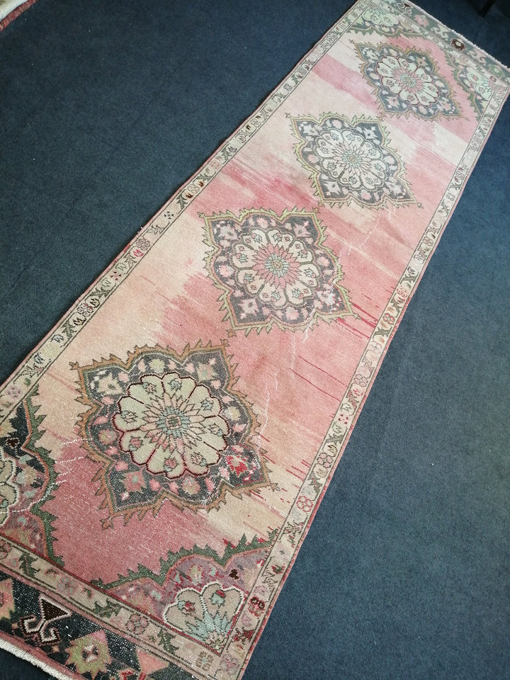 Beige Turkish Runner Rug 3' 5" x 12' Hand-Knotted view