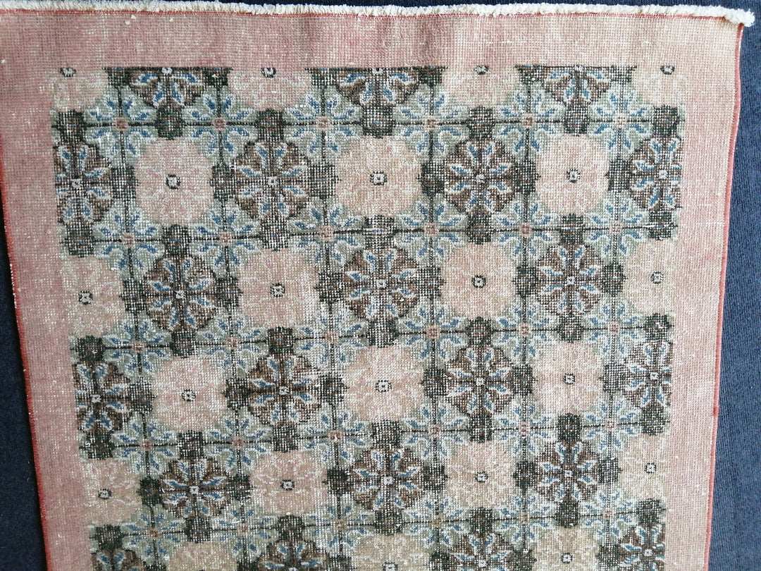 Beige Turkish Oushak Rug 4' x 7' Hand-Knotted field
