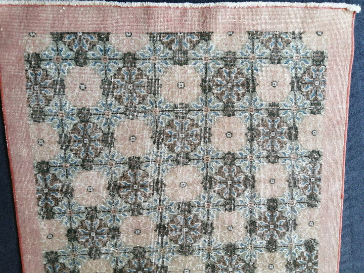 Beige Turkish Oushak Rug 4' x 7' Hand-Knotted field