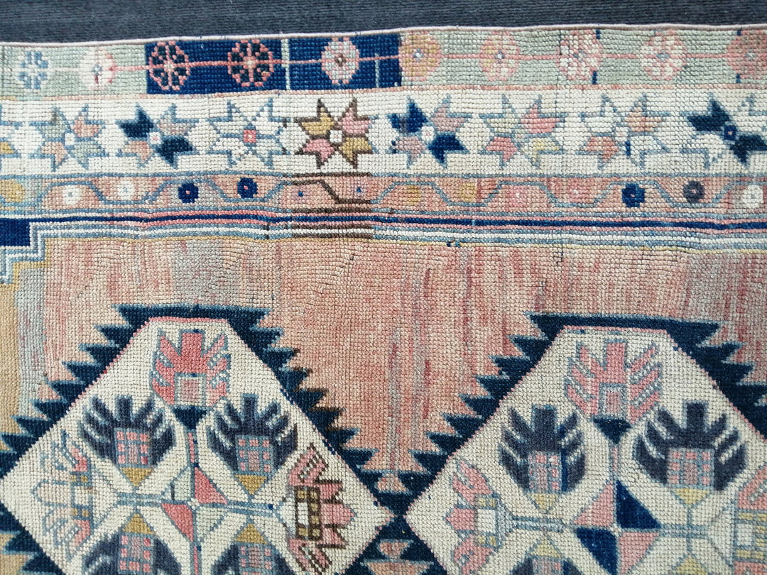 Rust Turkish Oushak Rug 4' x 7' 6" Hand-Knotted reverse