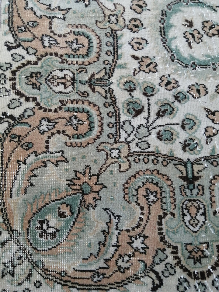 Beige Turkish Oushak Rug 6' 7" x 10' 4" Hand-Knotted | No. WR51432