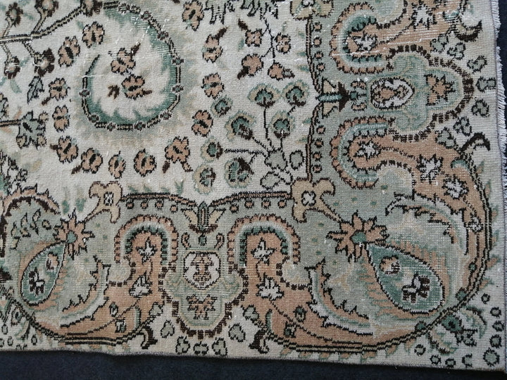 Beige Turkish Oushak Rug 6' 7" x 10' 4" Hand-Knotted | No. WR51432