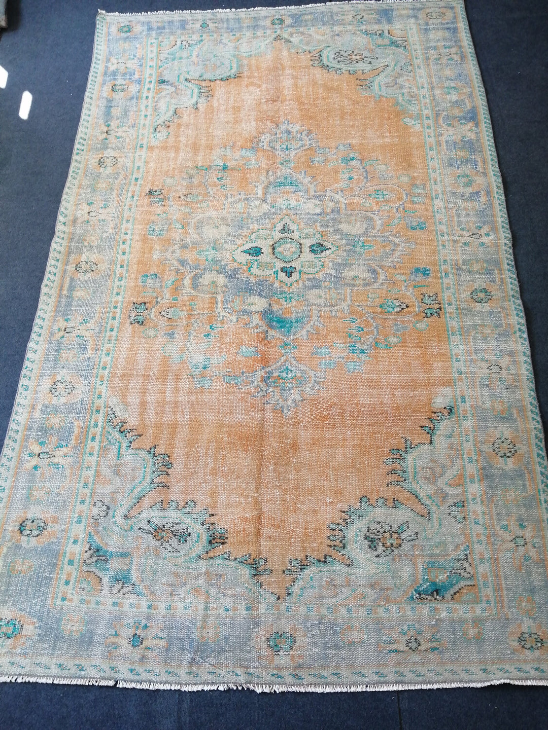 Beige Turkish Oushak Rug 6' x 9' 7" Hand-Knotted view