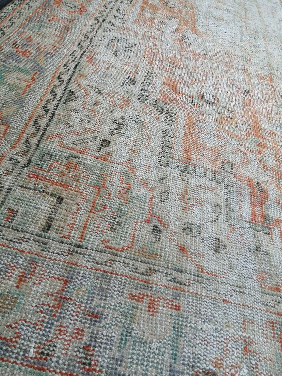 Beige Turkish Runner Rug 6' 7" x 10' Hand-Knotted view 9