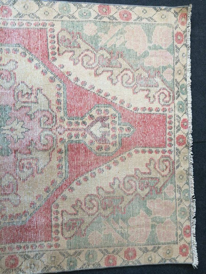 Rust Turkish Oushak Rug Hand-Knotted field