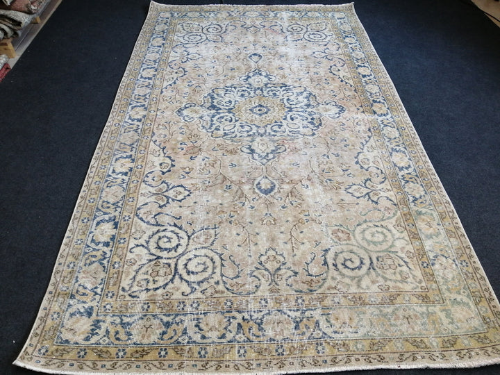Blue Turkish Oushak Rug 5' 4" x 9' Hand-Knotted | No. WR38902