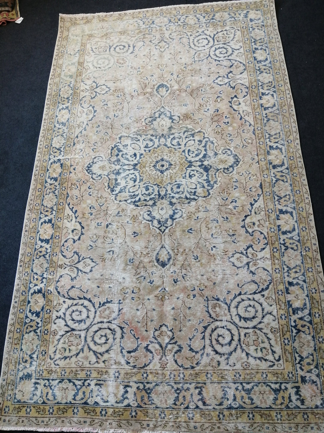 Blue Turkish Oushak Rug 5' 4" x 9' Hand-Knotted | No. WR38902