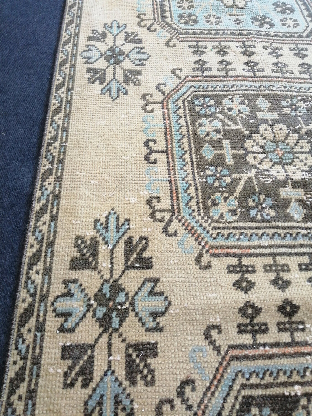 Beige Turkish Runner Rug 3' 2" x 11' 6" Hand-Knotted view 9