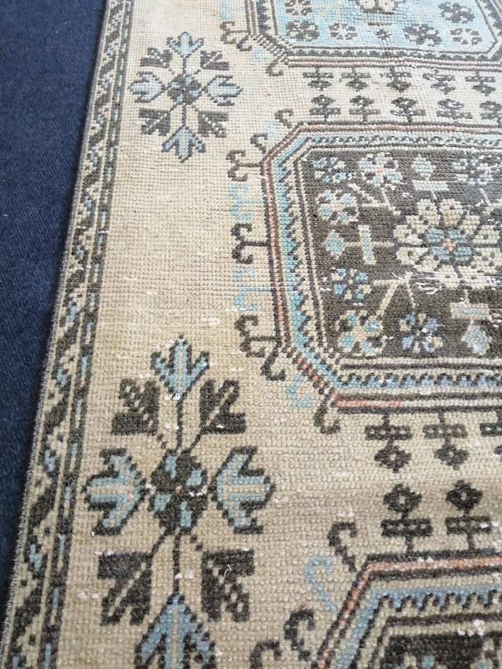 Beige Turkish Runner Rug 3' 2" x 11' 6" Hand-Knotted view 9