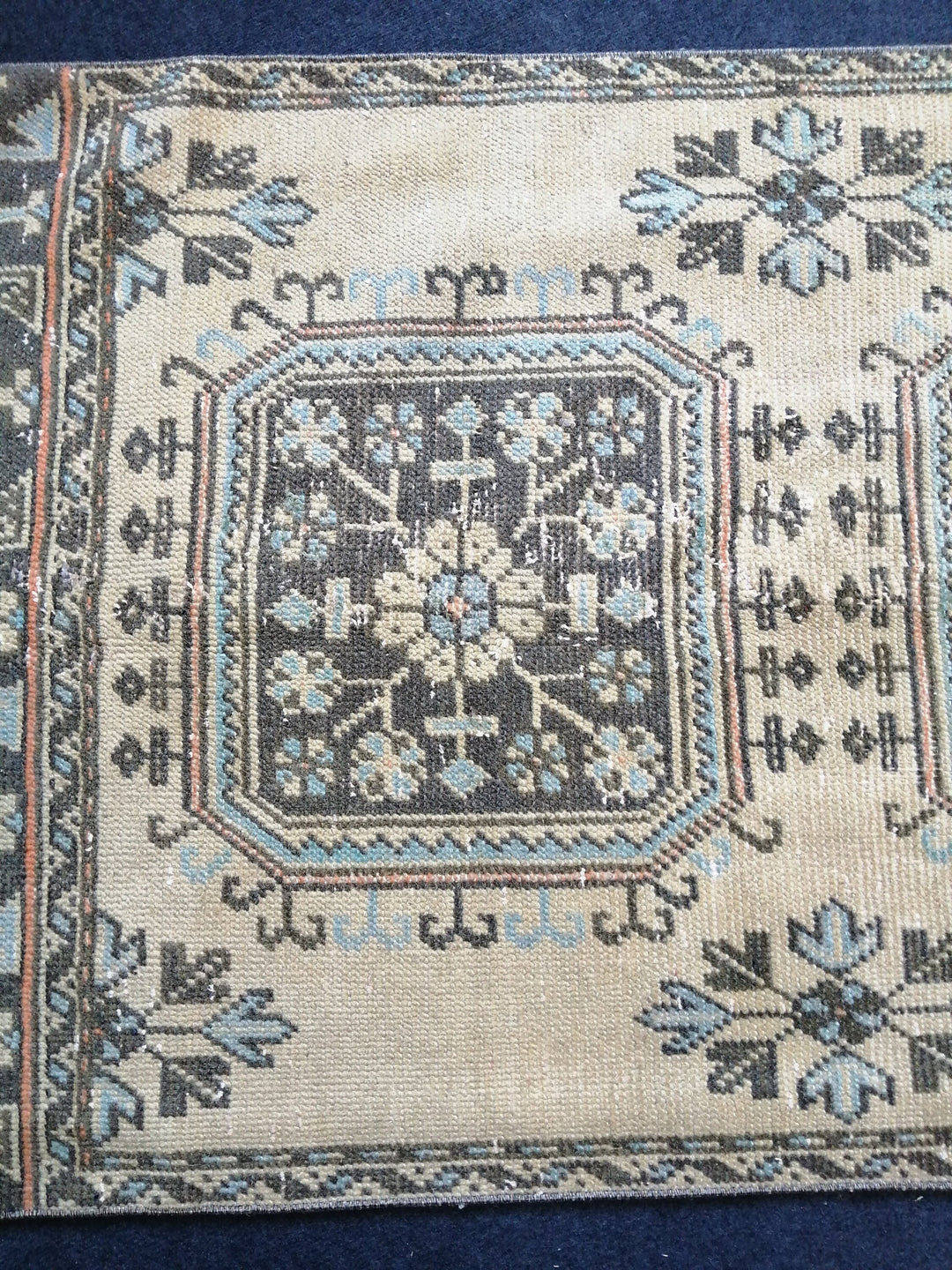 Beige Turkish Runner Rug 3' 2" x 11' 6" Hand-Knotted field