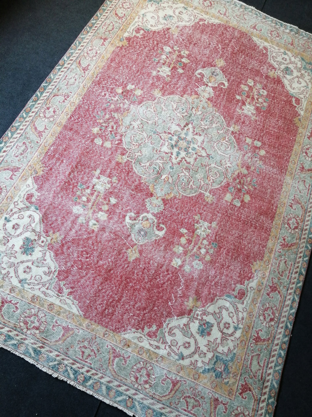 Turkish Oushak Rug 6' 4" x 9' 8" Hand-Knotted field