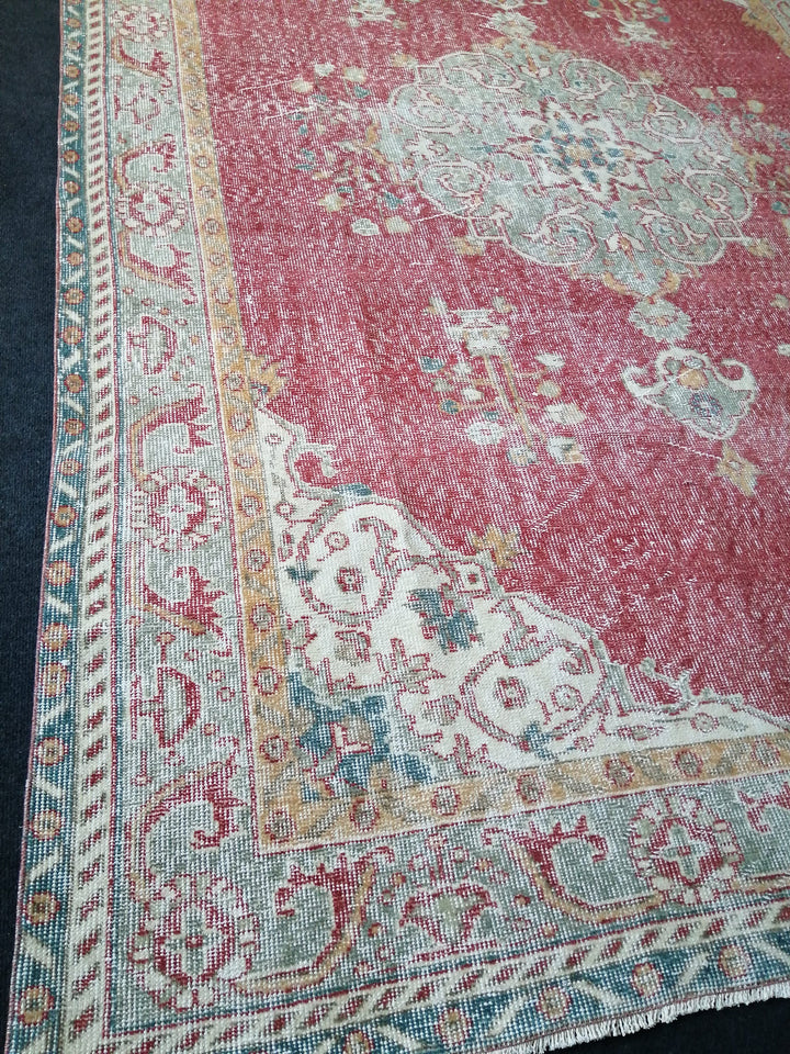 Turkish Oushak Rug 6' 4" x 9' 8" Hand-Knotted reverse