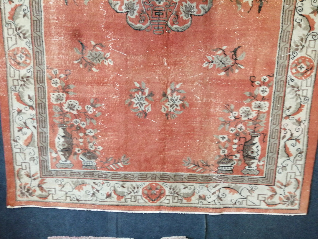 Turkish Oushak Rug 6' 10" x 10' 4" Hand-Knotted field