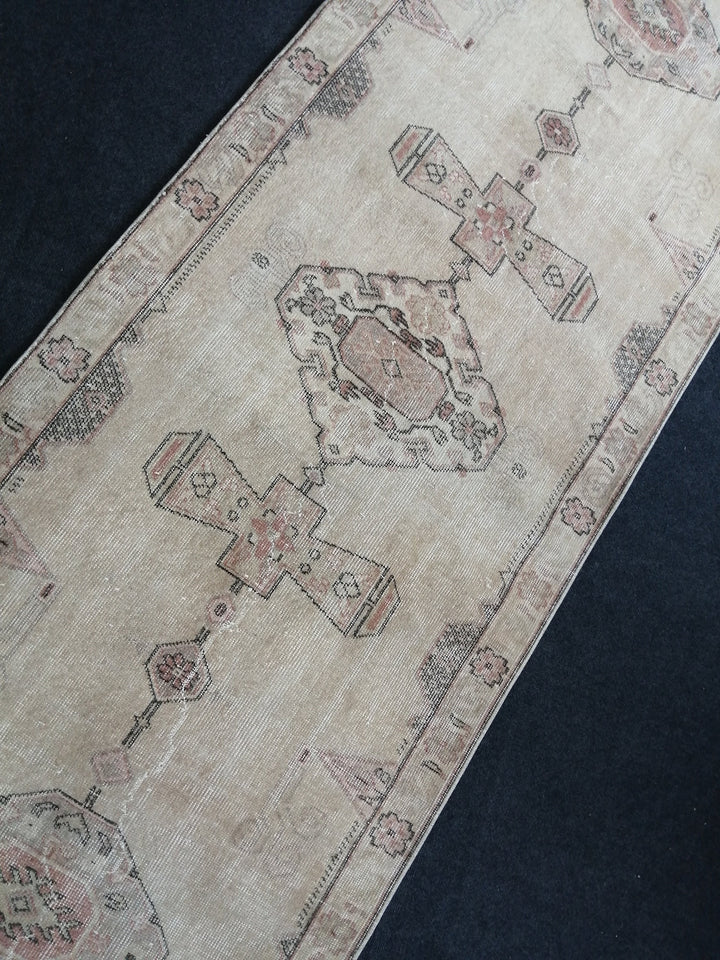 Blue Turkish Runner Rug 3' 2" x 12' Hand-Knotted | No. WR48945