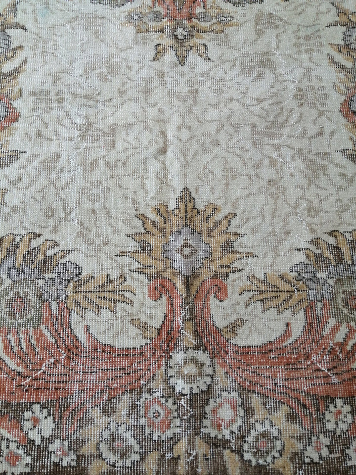 Rust Turkish Runner Rug 5' 8" x 9' Hand-Knotted reverse