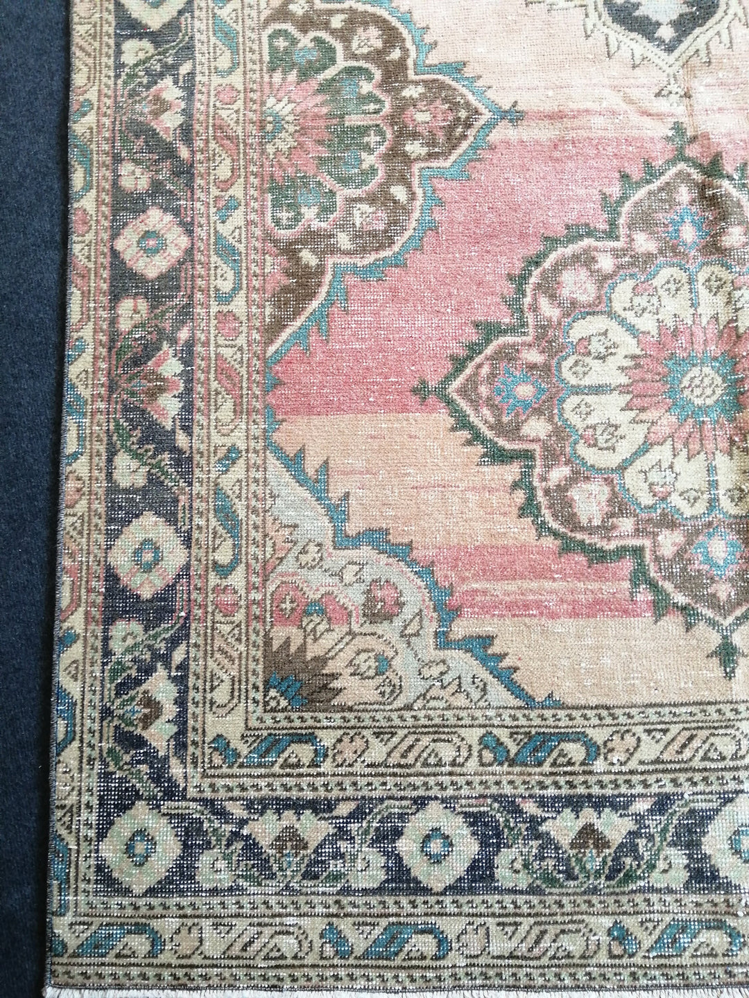 Beige Turkish Runner Rug 4' 10" x 12' 7" Hand-Knotted view