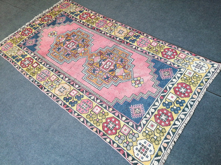 Beige Turkish Runner Rug 3' 8" x 6' 10" Hand-Knotted