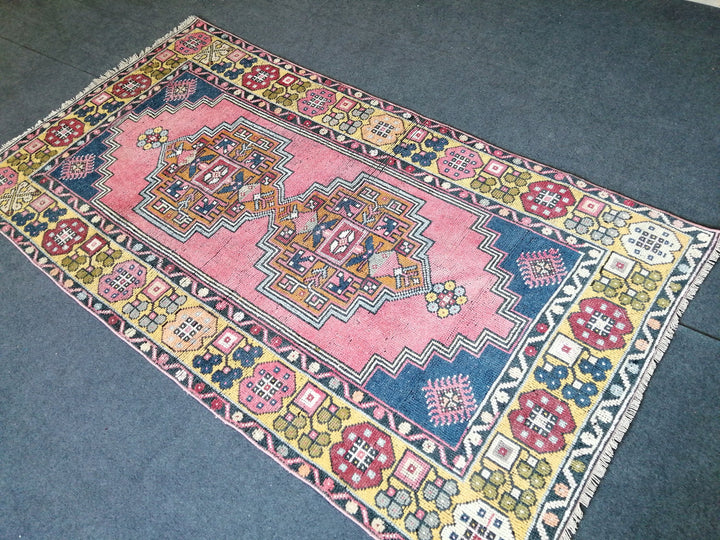 Beige Turkish Runner Rug 3' 8" x 6' 10" Hand-Knotted view