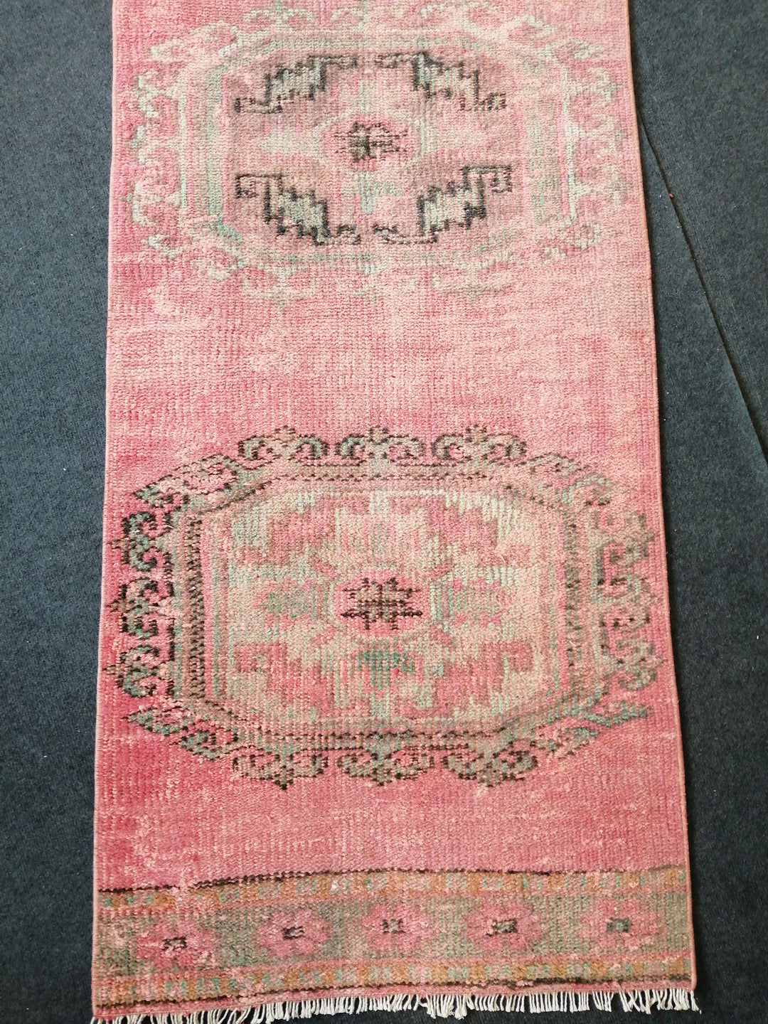 Beige Turkish Runner Rug 2' 5" x 10' 11" Hand-Knotted pattern