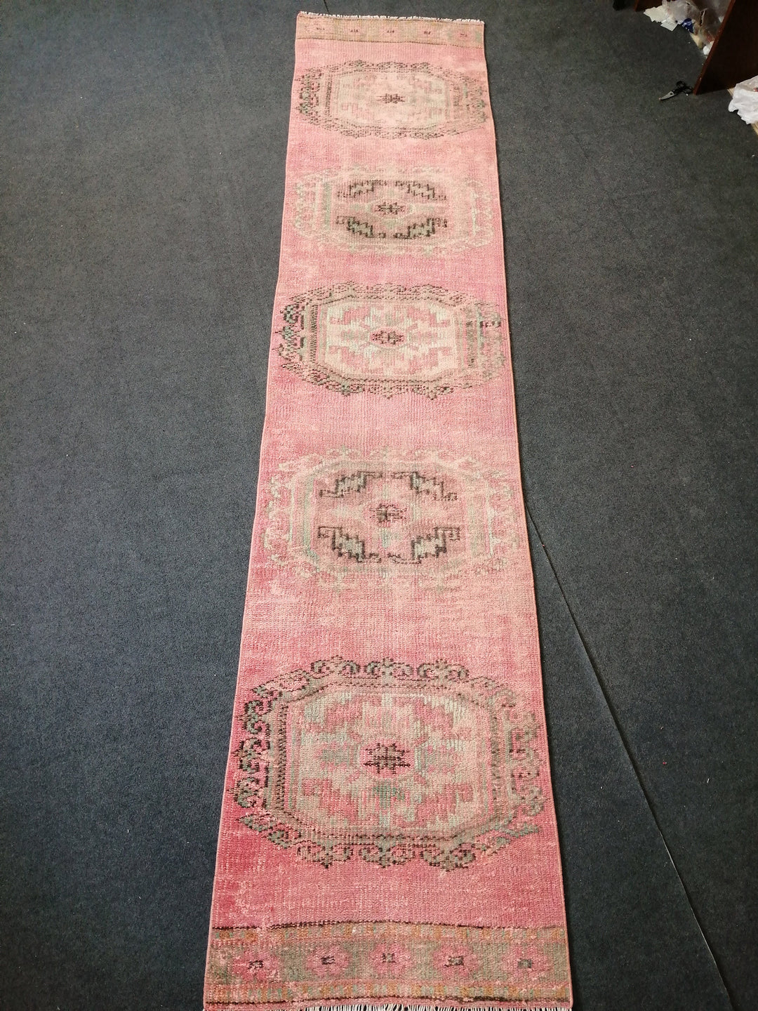 Beige Turkish Runner Rug 2' 5" x 10' 11" Hand-Knotted view