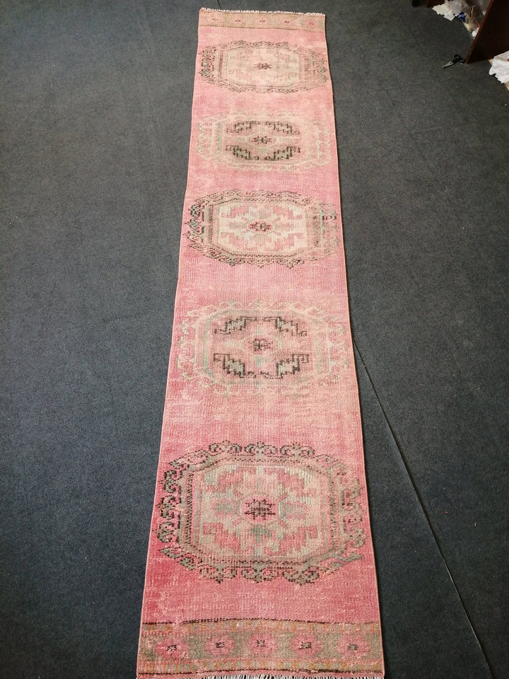 Beige Turkish Runner Rug 2' 5" x 10' 11" Hand-Knotted view