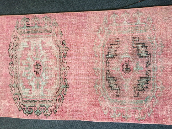 Beige Turkish Runner Rug 2' 5" x 10' 11" Hand-Knotted border