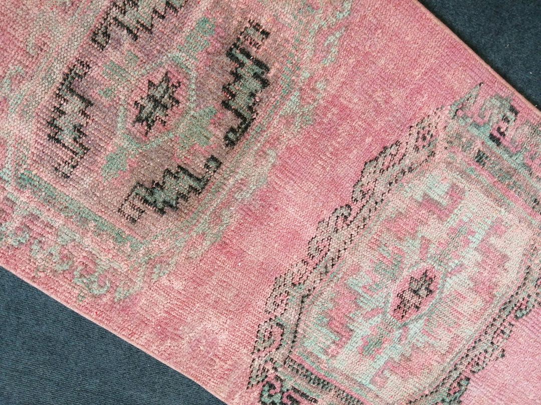 Beige Turkish Runner Rug 2' 5" x 10' 11" Hand-Knotted reverse