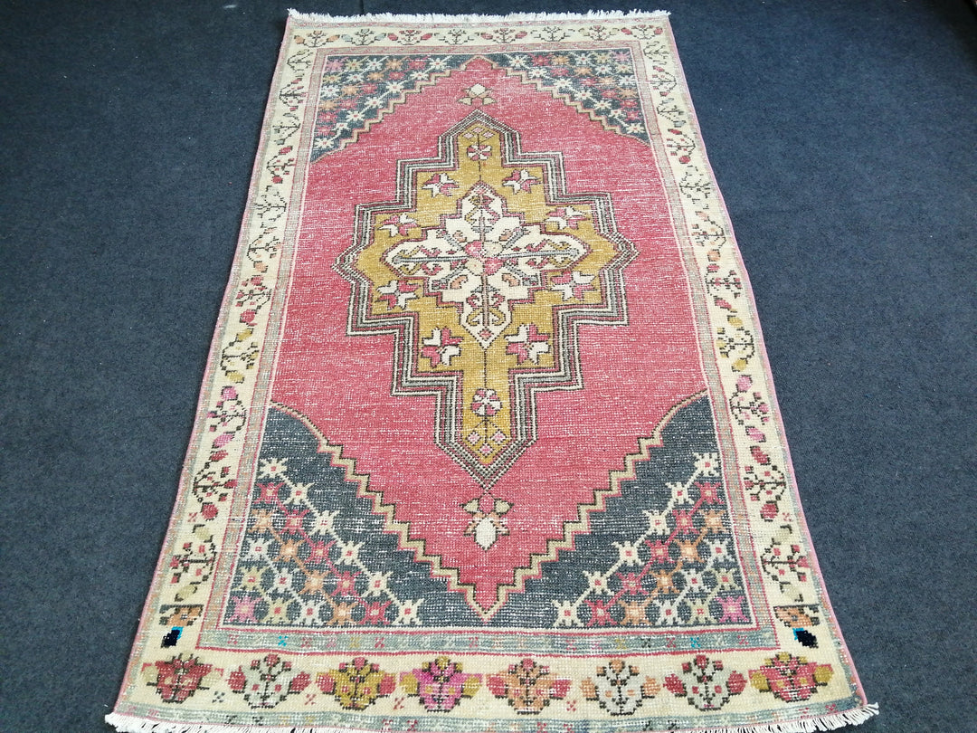 Blue Turkish Runner Rug 3' 6" x 6' Hand-Knotted | No. WR42858
