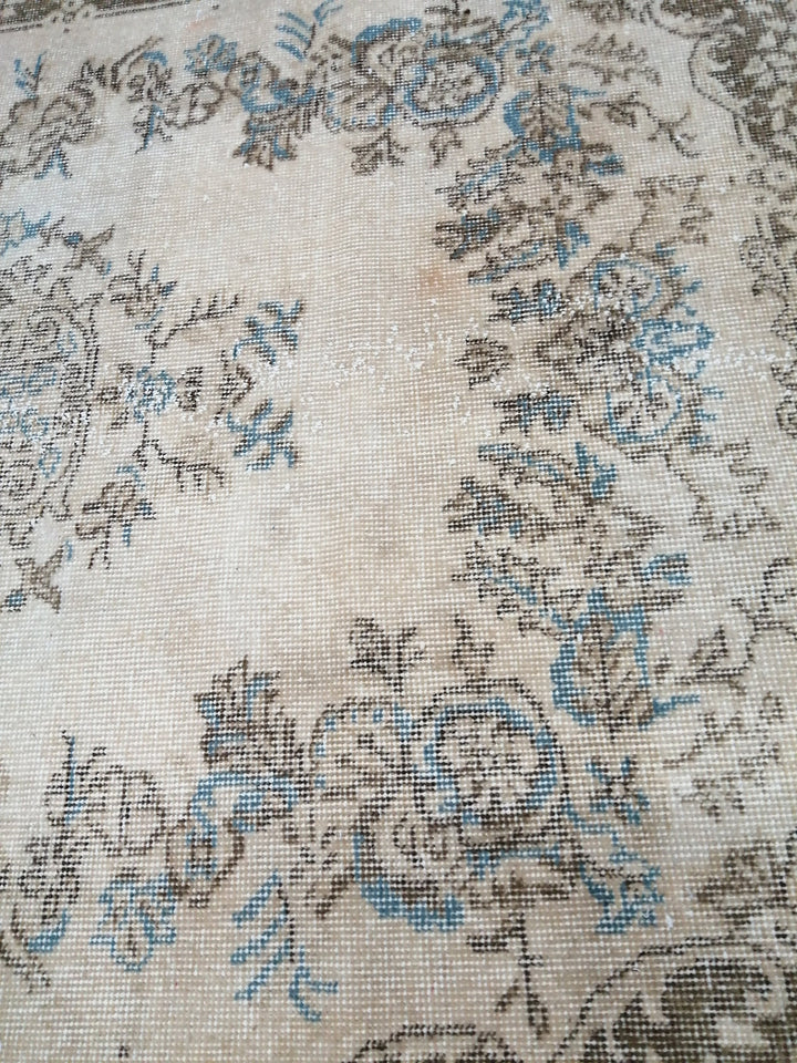 Blue Turkish Runner Rug 4' x 7' 2" Hand-Knotted | No. WR17305