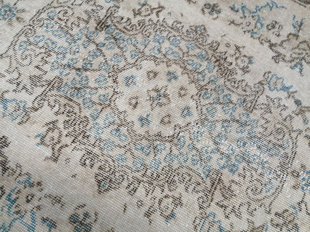 Blue Turkish Runner Rug 4' x 7' 2" Hand-Knotted | No. WR17305