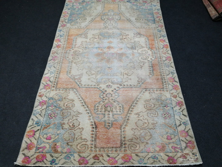 Rust Turkish Runner Rug 4' x 7' Hand-Knotted view 9