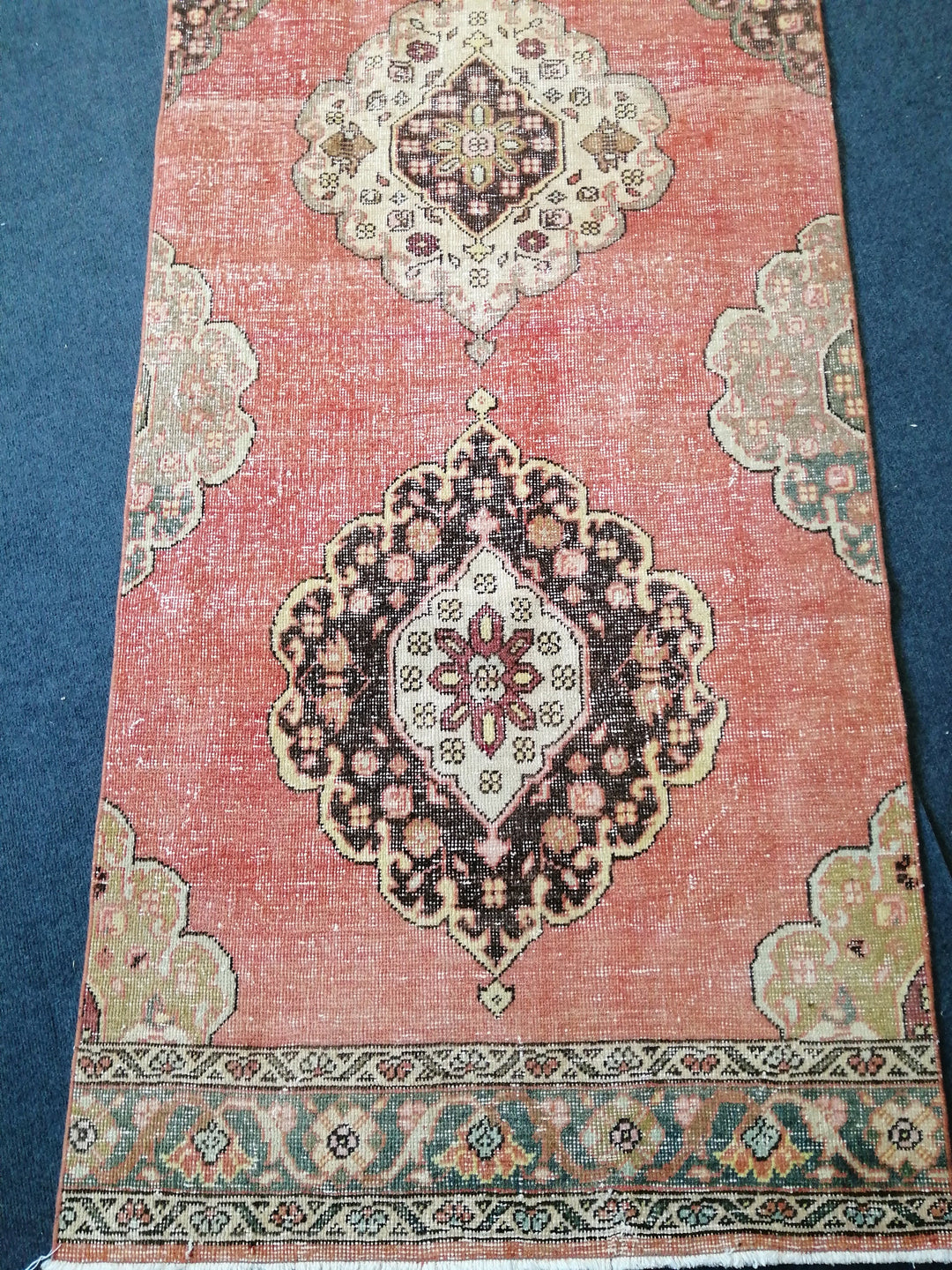 Turkish Runner Rug 3' x 13' Hand-Knotted pattern