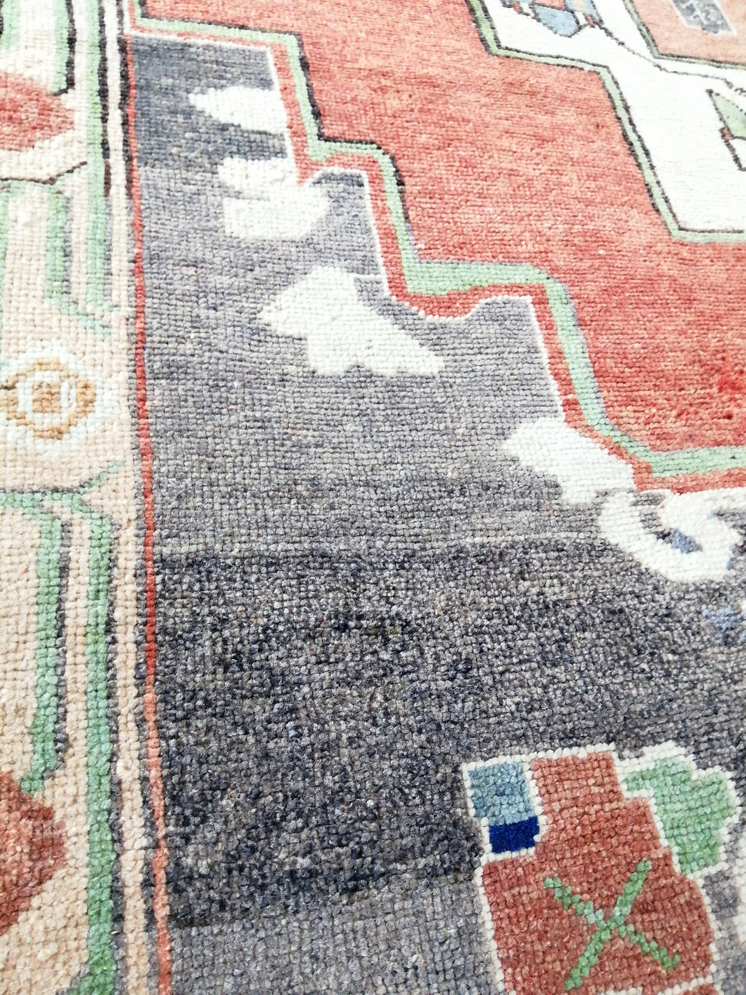 Rust Turkish Oushak Rug 4' 5" x 9' 6" Hand-Knotted field