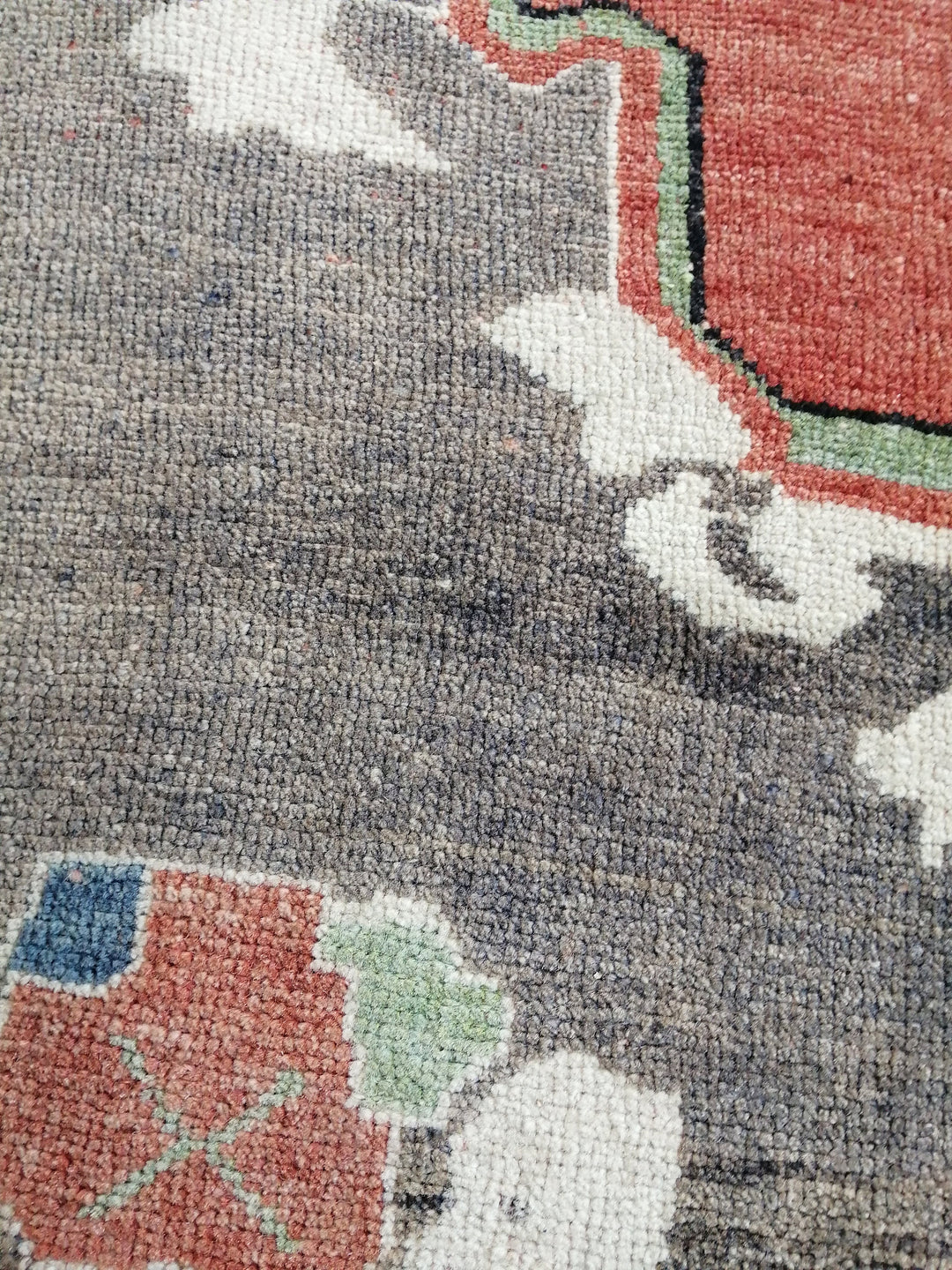Rust Turkish Oushak Rug 4' 5" x 9' 6" Hand-Knotted reverse