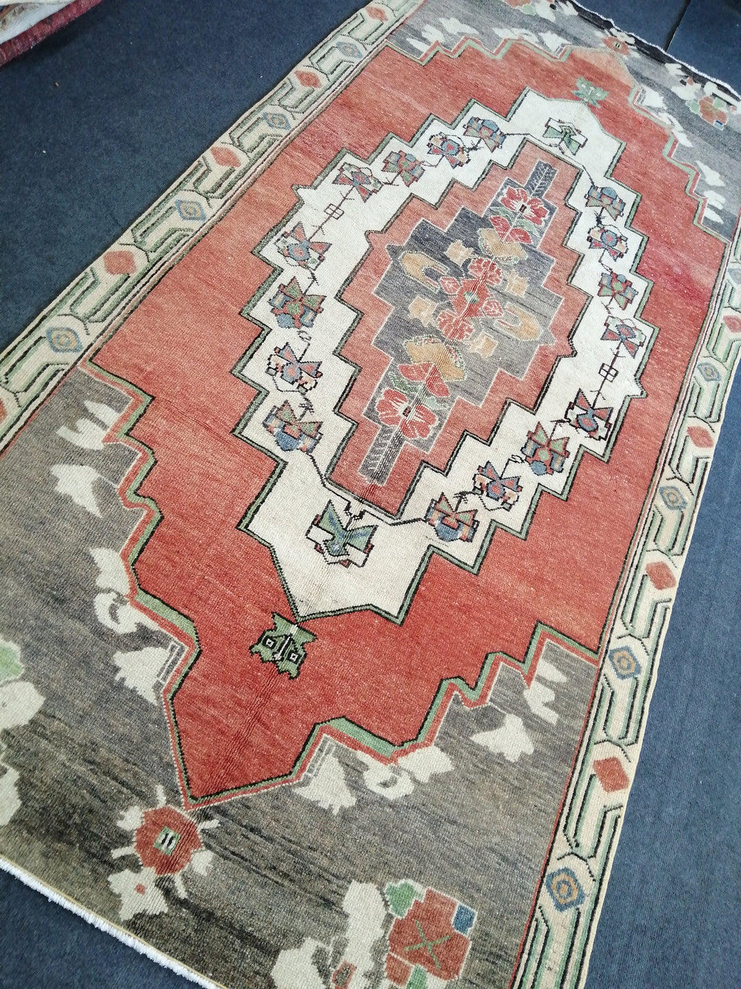 Rust Turkish Oushak Rug 4' 5" x 9' 6" Hand-Knotted view