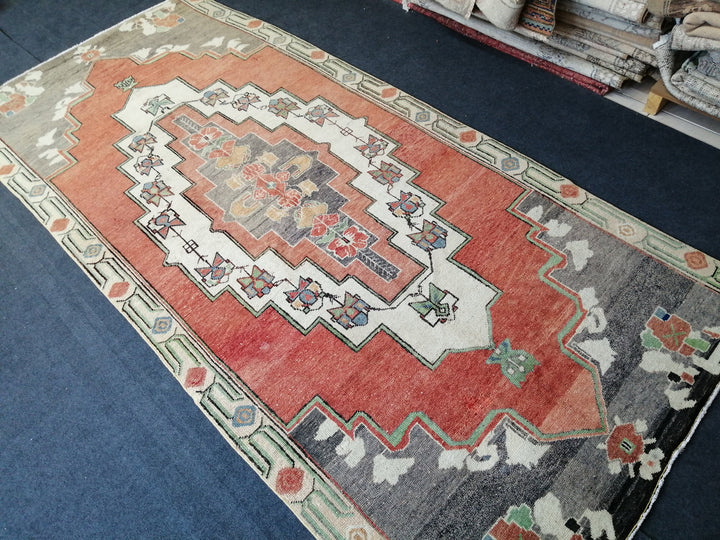 Rust Turkish Oushak Rug 4' 5" x 9' 6" Hand-Knotted
