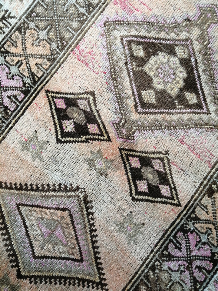 Beige Turkish Runner Rug 3' 5" x 11' Hand-Knotted reverse