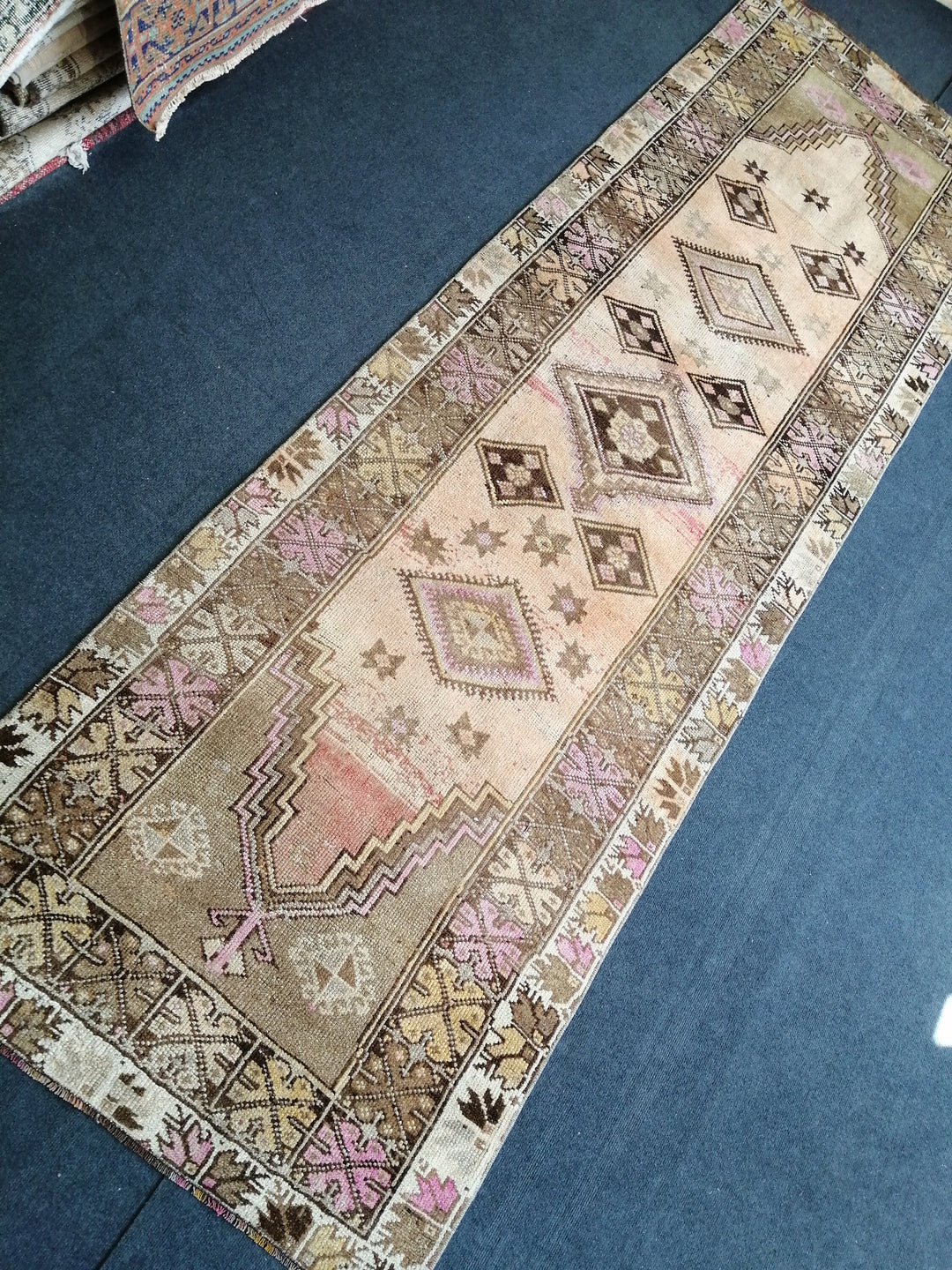 Beige Turkish Runner Rug 3' 5" x 11' Hand-Knotted