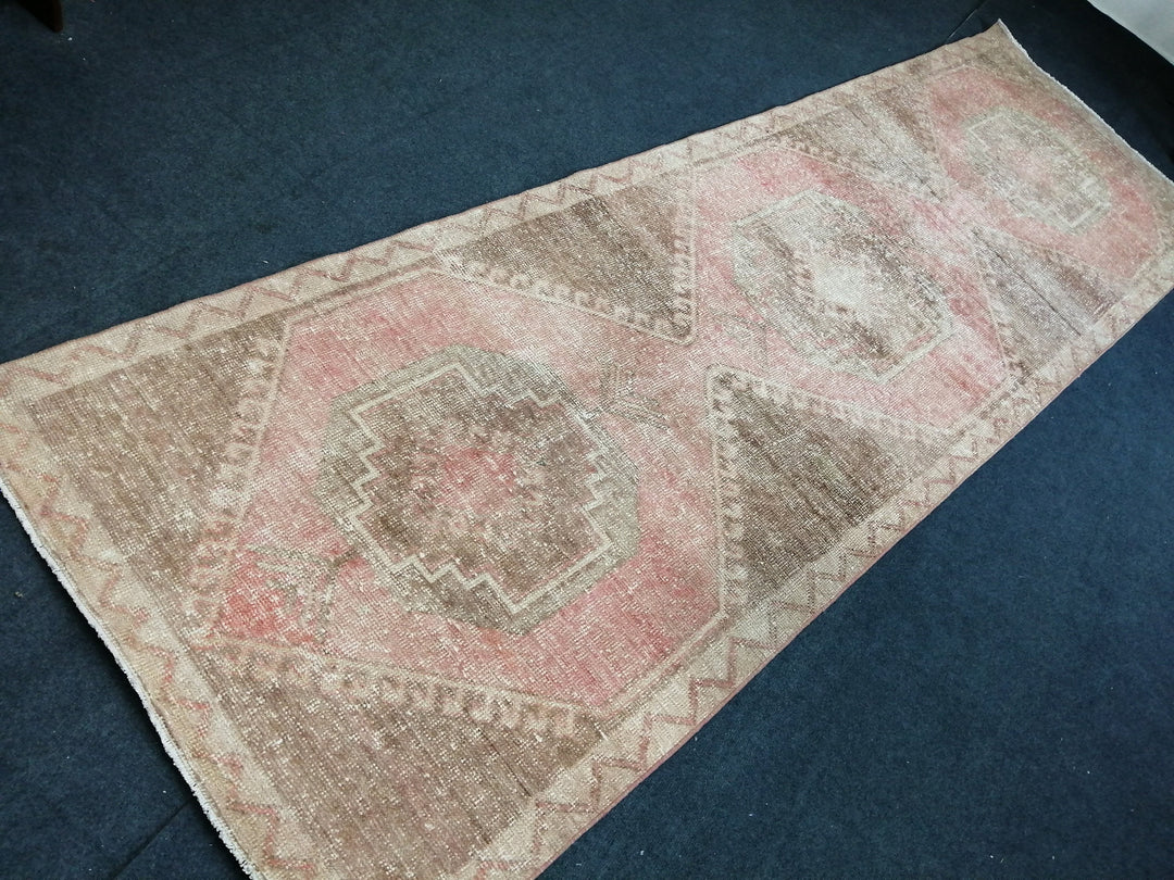 Beige Turkish Runner Rug 3' 5" x 11' Hand-Knotted