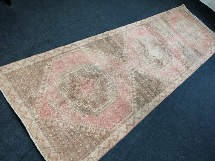 Beige Turkish Runner Rug 3' 5" x 11' Hand-Knotted